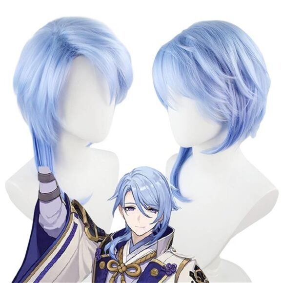 Wigs Short Fluffy Spiky Hair Wig Anime Wigs- Kamisato Ayato main image 4